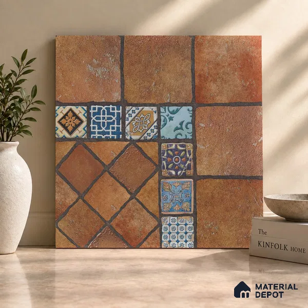 Multifired Moroccan Floor & Wall Tile TL 05723 Radiance Dazzling Brilliance 2 ft x 2 ft Vitrified Matte Finish - 9 mm | Suitable for Hallway, Outdoor, Terrace & Balcony