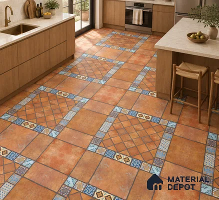 Multifired Moroccan Floor & Wall Tile TL 05723 Radiance Dazzling Brilliance 2 ft x 2 ft Vitrified Matte Finish - 9 mm | Suitable for Hallway, Outdoor, Terrace & Balcony