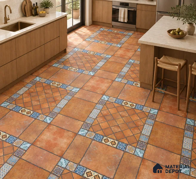 Multifired Moroccan Floor & Wall Tile TL 05723 Radiance Dazzling Brilliance 2 ft x 2 ft Vitrified Matte Finish - 9 mm | Suitable for Hallway, Outdoor, Terrace & Balcony