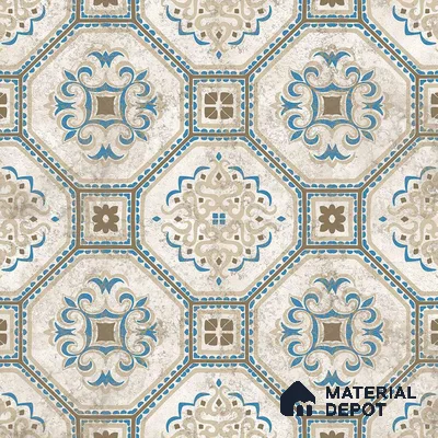 Multifired Moroccan Floor & Wall Tile TL 05724 Radiance Gilded Tesserae 2 ft x 2 ft Vitrified Matte Finish - 9 mm | Suitable for Living Room, Bathroom, Kitchen & Backsplash