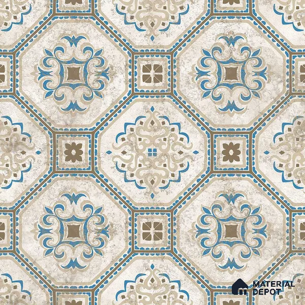 Multifired Moroccan Floor & Wall Tile TL 05724 Radiance Gilded Tesserae 2 ft x 2 ft Vitrified Matte Finish - 9 mm | Suitable for Living Room, Bathroom, Kitchen & Backsplash