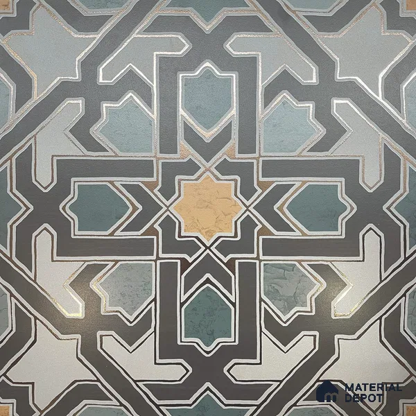 Multifired Moroccan Floor & Wall Tile TL 05728 Radiance Lime Scrollwork 2 ft x 2 ft Vitrified Matte Finish - 9 mm | Suitable For Kitchen, Balcony, Dining Area