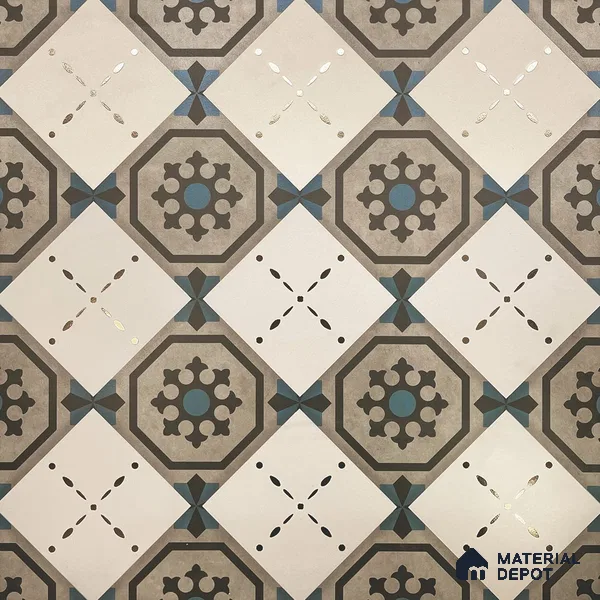 Multifired Moroccan Floor & Wall Tile TL 05730 Radiance Classic Lepiz 2 ft x 2 ft Vitrified Matte Finish - 9 mm | Suitable For Kitchen, Accent/Feature Wall, Dining Area