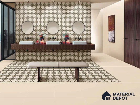 Multifired Moroccan Floor & Wall Tile TL 05730 Radiance Classic Lepiz 2 ft x 2 ft Vitrified Matte Finish - 9 mm | Suitable For Kitchen, Accent/Feature Wall, Dining Area