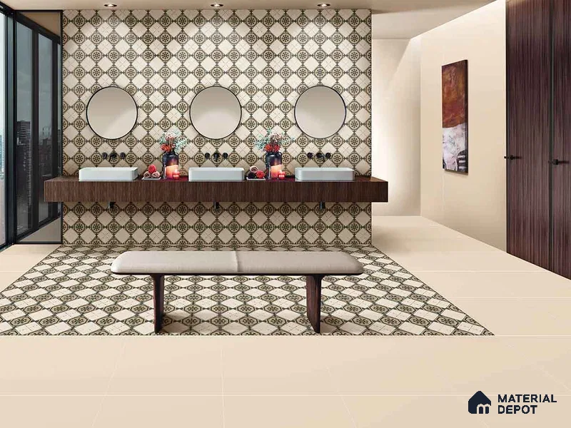 Multifired Moroccan Floor & Wall Tile TL 05730 Radiance Classic Lepiz 2 ft x 2 ft Vitrified Matte Finish - 9 mm | Suitable For Kitchen, Accent/Feature Wall, Dining Area