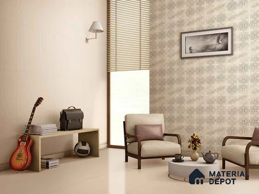 Multifired Moroccan Floor & Wall Tile TL 05732 Radiance Golden Tesserae 2 ft x 2 ft Vitrified Matte Finish - 9 mm | Suitable For Kitchen, Accent/Feature Wall, Dining Area
