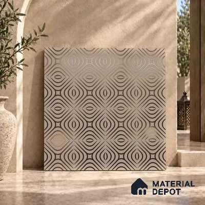 Multifired Moroccan Floor & Wall Tile TL 05732 Radiance Golden Tesserae 2 ft x 2 ft Vitrified Matte Finish - 9 mm | Suitable For Kitchen, Accent/Feature Wall, Dining Area