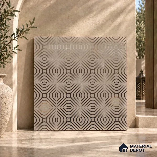 Multifired Moroccan Floor & Wall Tile TL 05732 Radiance Golden Tesserae 2 ft x 2 ft Vitrified Matte Finish - 9 mm | Suitable For Kitchen, Accent/Feature Wall, Dining Area