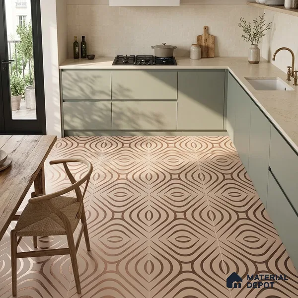 Multifired Moroccan Floor & Wall Tile TL 05732 Radiance Golden Tesserae 2 ft x 2 ft Vitrified Matte Finish - 9 mm | Suitable For Kitchen, Accent/Feature Wall, Dining Area