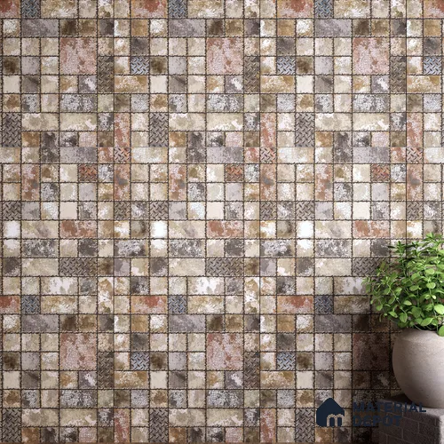 Punch Wall Tile TL 05736 Vitara Copper Rust 4 ft x 2 ft Vitrified Punch Matte Finish - 9 mm | Suitable for Living Room, Bedroom, Bathroom & Foyer