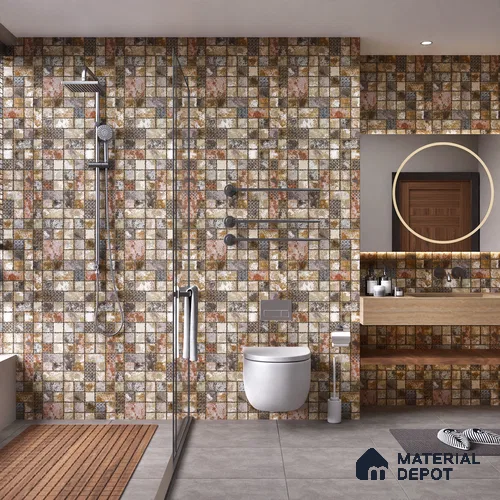 Punch Wall Tile TL 05736 Vitara Copper Rust 4 ft x 2 ft Vitrified Punch Matte Finish - 9 mm | Suitable for Living Room, Bedroom, Bathroom & Foyer