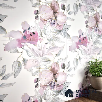 Floral Wall Highlighter Tile TL 05742 Jewel Bramble Beauty 4 ft x 2 ft Vitrified Matte Finish - 9 mm | Suitable for Bathroom, Accent/Feature Wall, Foyer
