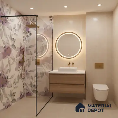 Floral Wall Highlighter Tile TL 05742 Jewel Bramble Beauty 4 ft x 2 ft Vitrified Matte Finish - 9 mm | Suitable for Living Room, Bedroom, Bathroom & Foyer