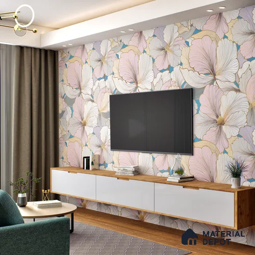 Floral Wall Highlighter Tile TL 05744 Jewel Golden Daffodil 4 ft x 2 ft Vitrified Matte Finish - 9 mm | Suitable for Bathroom, Accent/Feature Wall, Dining Area