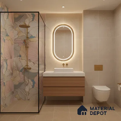 Floral Wall Highlighter Tile TL 05744 Jewel Golden Daffodil 4 ft x 2 ft Vitrified Matte Finish - 9 mm | Suitable for Bathroom, Accent/Feature Wall, Dining Area