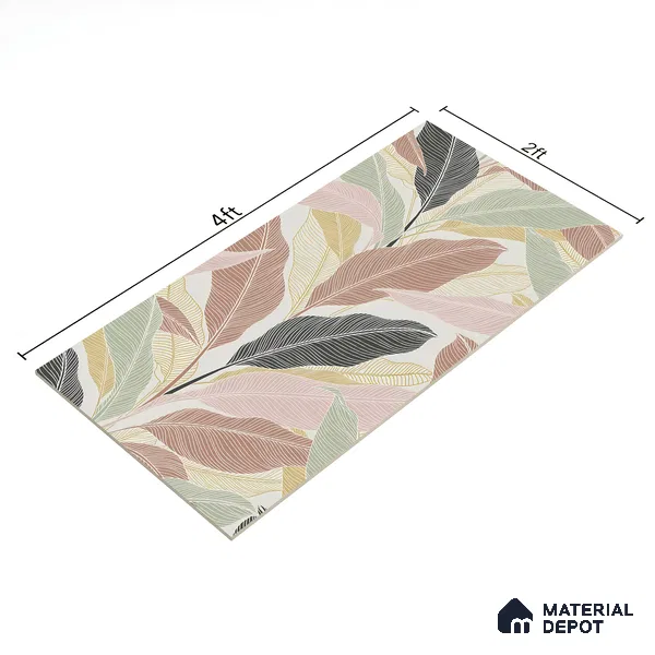 Tropical Wall Highlighter Tile TL 05746 Jewel Rosy Glow 4 ft x 2 ft Vitrified Matte Finish - 9 mm | Suitable for Bathroom, Accent/Feature Wall, Foyer