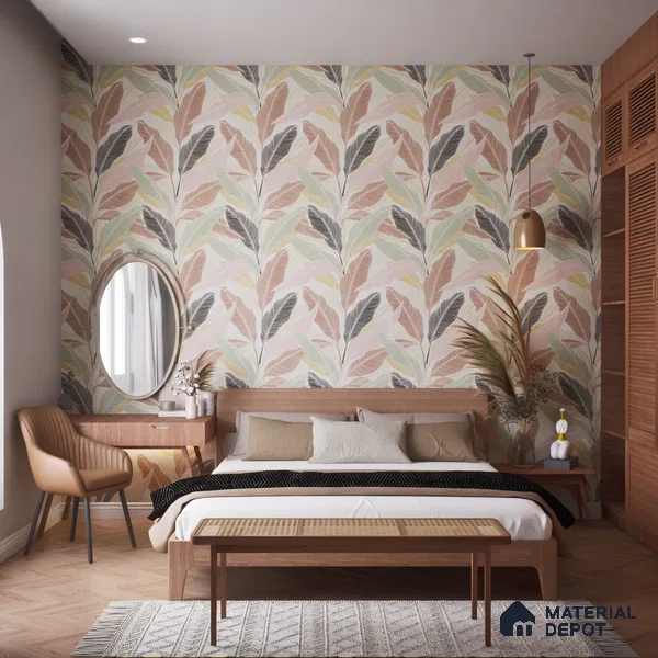 Tropical Wall Highlighter Tile TL 05746 Jewel Rosy Glow 4 ft x 2 ft Vitrified Matte Finish - 9 mm | Suitable for Bathroom, Accent/Feature Wall, Foyer