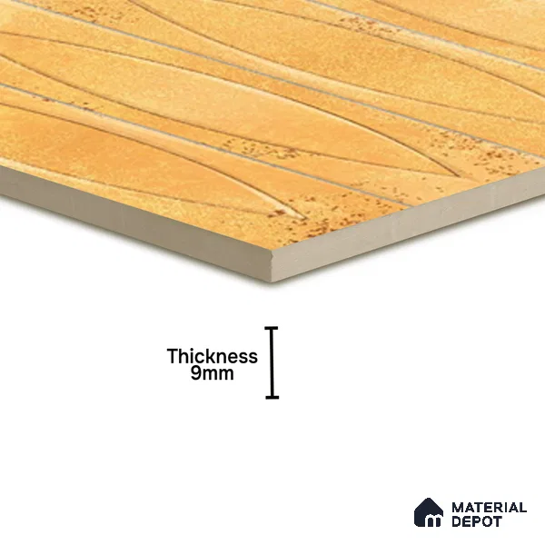 Patterned Wall Tile TL 05749 B Tones Irish Orange 1 ft x 1 ft Ceramic Glossy Finish - 9 mm | Suitable for Living Room, Bedroom, Kitchen, Bathroom | Please Expect a Slight Variation of Pattern