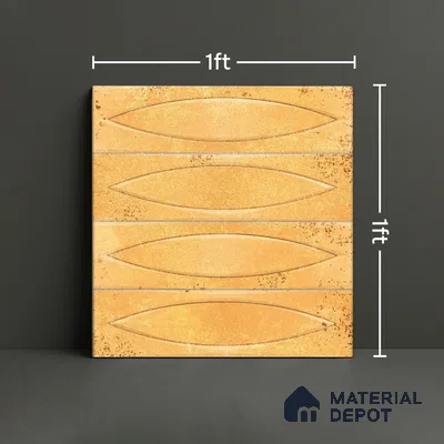 Patterned Wall Tile TL 05749 B Tones Irish Orange 1 ft x 1 ft Ceramic Glossy Finish - 9 mm | Suitable for Living Room, Bedroom, Kitchen, Bathroom | Please Expect a Slight Variation of Pattern