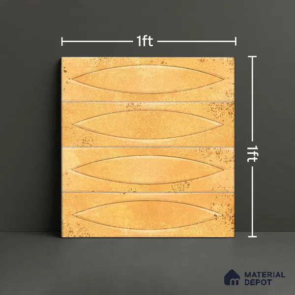 Patterned Wall Tile TL 05749 B Tones Irish Orange 1 ft x 1 ft Ceramic Glossy Finish - 9 mm | Suitable for Living Room, Bedroom, Kitchen, Bathroom | Please Expect a Slight Variation of Pattern