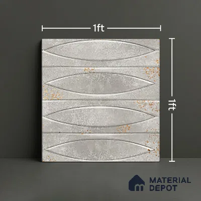 Patterned Wall Tile TL 05749 E Tones Irish Fog 1 ft x 1 ft Ceramic Glossy Finish - 9 mm | Suitable for Living Room, Bedroom, Kitchen, Bathroom | Please Expect a Slight Variation of Pattern