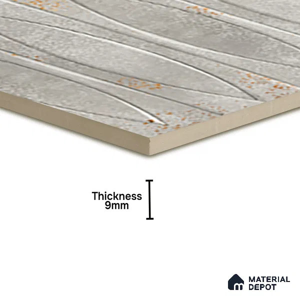 Patterned Wall Tile TL 05749 E Tones Irish Fog 1 ft x 1 ft Ceramic Glossy Finish - 9 mm | Suitable for Living Room, Bedroom, Kitchen, Bathroom | Please Expect a Slight Variation of Pattern