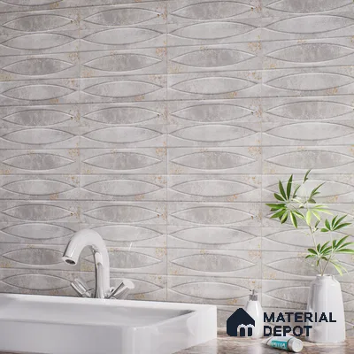 Patterned Wall Tile TL 05749 E Tones Irish Fog 1 ft x 1 ft Ceramic Glossy Finish - 9 mm | Suitable for Living Room, Bedroom, Kitchen, Bathroom | Please Expect a Slight Variation of Pattern