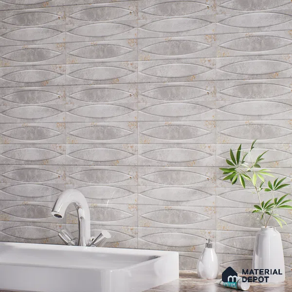Patterned Wall Tile TL 05749 E Tones Irish Fog 1 ft x 1 ft Ceramic Glossy Finish - 9 mm | Suitable for Living Room, Bedroom, Kitchen, Bathroom | Please Expect a Slight Variation of Pattern