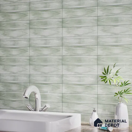 Patterned Wall Tile TL 05749 Tones Irish jade 1 ft x 1 ft Ceramic Glossy Finish - 9 mm | Suitable for Living Room, Bedroom, Kitchen, Bathroom | Please Expect a Slight Variation of Pattern
