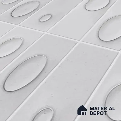 Patterned Wall Tile TL 05750 Tones Tron Titanio 1 ft x 1 ft Ceramic Glossy Finish - 9 mm | Suitable for Living Room, Bedroom, Kitchen, Bathroom | Please Expect a Slight Variation of Pattern