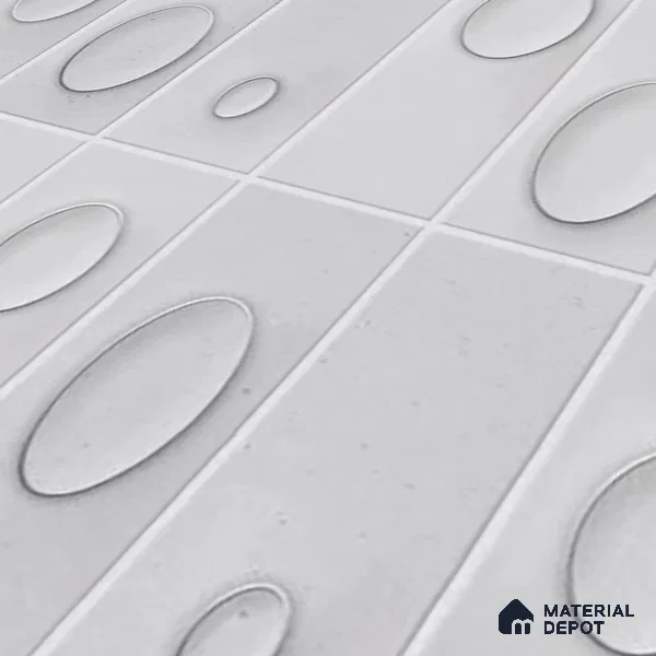 Patterned Wall Tile TL 05750 Tones Tron Titanio 1 ft x 1 ft Ceramic Glossy Finish - 9 mm | Suitable for Living Room, Bedroom, Kitchen, Bathroom | Please Expect a Slight Variation of Pattern