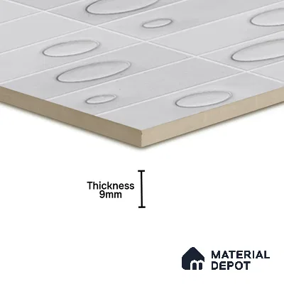 Patterned Wall Tile TL 05750 Tones Tron Titanio 1 ft x 1 ft Ceramic Glossy Finish - 9 mm | Suitable for Living Room, Bedroom, Kitchen, Bathroom | Please Expect a Slight Variation of Pattern