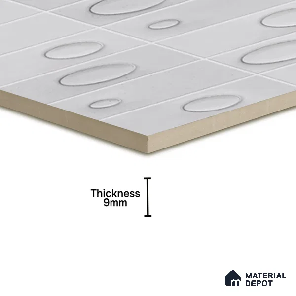 Patterned Wall Tile TL 05750 Tones Tron Titanio 1 ft x 1 ft Ceramic Glossy Finish - 9 mm | Suitable for Living Room, Bedroom, Kitchen, Bathroom | Please Expect a Slight Variation of Pattern