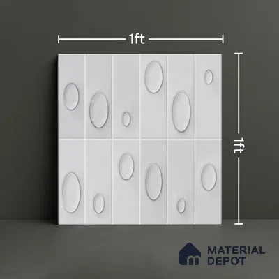 Patterned Wall Tile TL 05750 Tones Tron Titanio 1 ft x 1 ft Ceramic Glossy Finish - 9 mm | Suitable for Living Room, Bedroom, Kitchen, Bathroom | Please Expect a Slight Variation of Pattern
