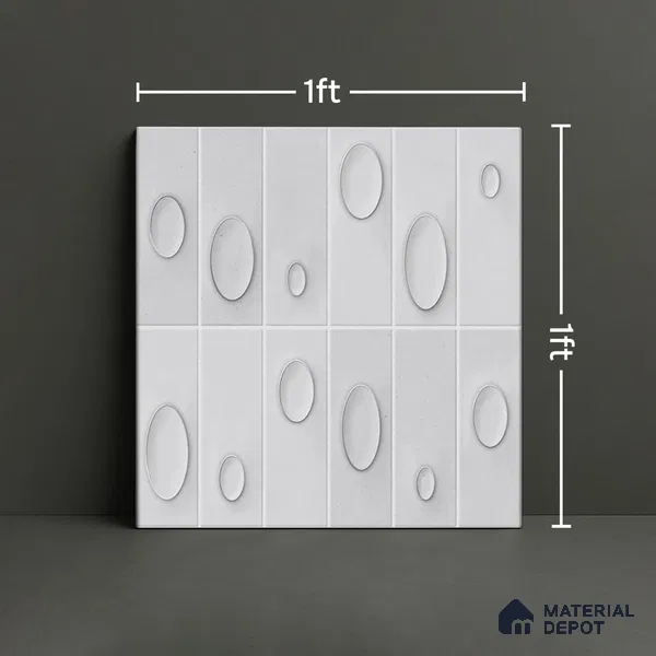 Patterned Wall Tile TL 05750 Tones Tron Titanio 1 ft x 1 ft Ceramic Glossy Finish - 9 mm | Suitable for Living Room, Bedroom, Kitchen, Bathroom | Please Expect a Slight Variation of Pattern