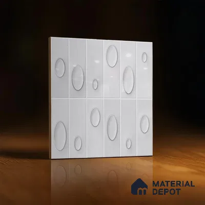 Patterned Wall Tile TL 05750 Tones Tron Titanio 1 ft x 1 ft Ceramic Glossy Finish - 9 mm | Suitable for Living Room, Bedroom, Kitchen, Bathroom | Please Expect a Slight Variation of Pattern