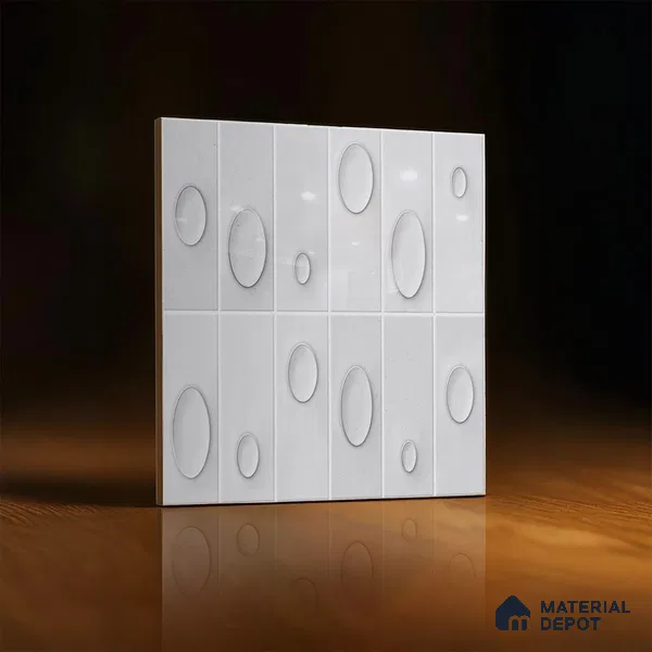 Patterned Wall Tile TL 05750 Tones Tron Titanio 1 ft x 1 ft Ceramic Glossy Finish - 9 mm | Suitable for Living Room, Bedroom, Kitchen, Bathroom | Please Expect a Slight Variation of Pattern
