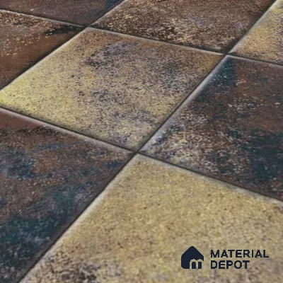Rustic Wall & Floor Tile TL 05751 C Tones Ruby Coffee 1 ft x 1 ft Ceramic Glossy Finish - 9 mm | Suitable for Living Room, Bedroom, Kitchen, Bathroom