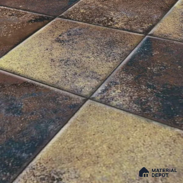 Rustic Wall & Floor Tile TL 05751 C Tones Ruby Coffee 1 ft x 1 ft Ceramic Glossy Finish - 9 mm | Suitable for Living Room, Bedroom, Kitchen, Bathroom
