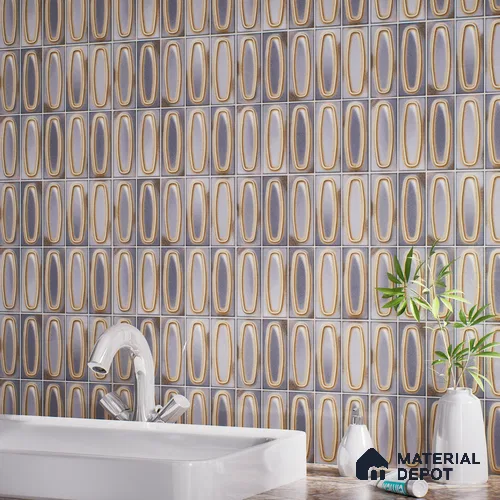 Faux Subway Wall Tile TL 05752 D Tones Coral Gray 1 ft x 1 ft Ceramic Glossy Finish - 9 mm | Suitable For Kitchen, Bathroom, Dining Area | Please Expect a Slight Variation of Pattern