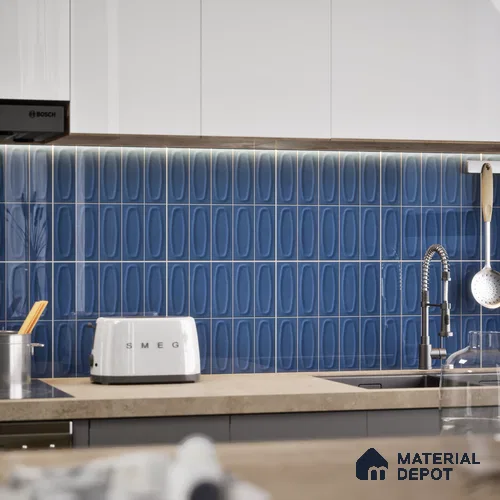 Faux Subway Look Glossy Finish Aqua Ceramic Wall Tile | TL 05752 E | 1 ft x 1 ft - 9 mm | Suitable For Kitchen, Bathroom & Living Room
