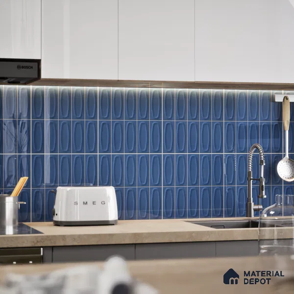 Faux Subway Look Glossy Finish Aqua Ceramic Wall Tile | TL 05752 E | 1 ft x 1 ft - 9 mm | Suitable For Kitchen, Bathroom & Living Room