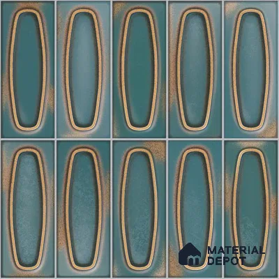 Faux Subway Look Glossy Finish Aqua Ceramic Wall Tile | TL 05752 E | 1 ft x 1 ft - 9 mm | Suitable For Kitchen, Bathroom & Living Room