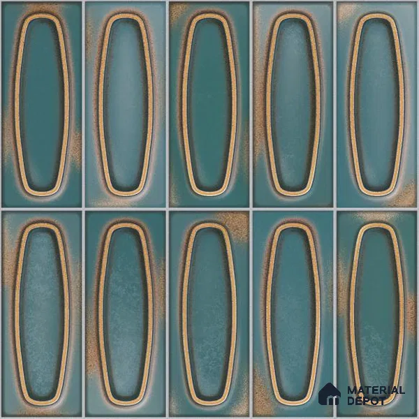 Faux Subway Look Glossy Finish Aqua Ceramic Wall Tile | TL 05752 E | 1 ft x 1 ft - 9 mm | Suitable For Kitchen, Bathroom & Living Room