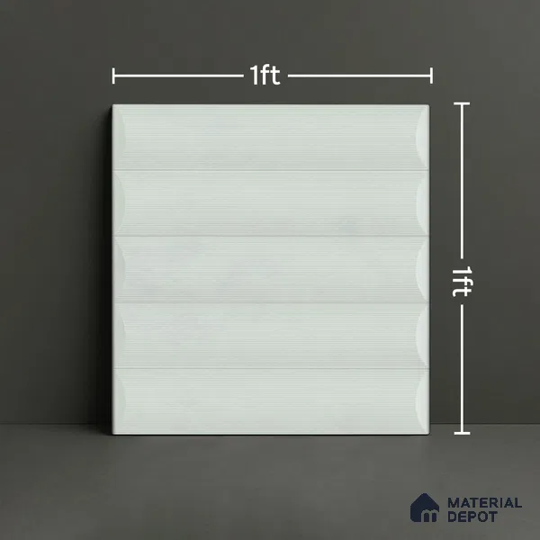 Faux Subway Wall Tile TL 05753 C Tones Ridge Sky 1 ft x 1 ft Ceramic Matte Finish - 9 mm | Suitable For Kitchen, Bathroom, Dining Area | Please Expect a Slight Variation of Pattern