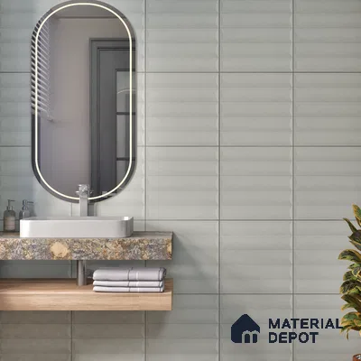 Faux Subway Wall Tile TL 05753 C Tones Ridge Sky 1 ft x 1 ft Ceramic Matte Finish - 9 mm | Suitable For Kitchen, Bathroom, Dining Area | Please Expect a Slight Variation of Pattern