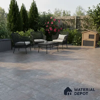 TL 05756 B Olive Highlighter 398x398 mm Matte Finish Vitrified Parking Tile -12 mm (Random Design)