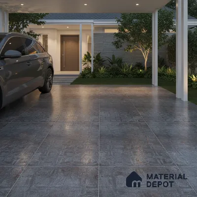 TL 05756 B Olive Highlighter 398x398 mm Matte Finish Vitrified Parking Tile -12 mm (Random Design)