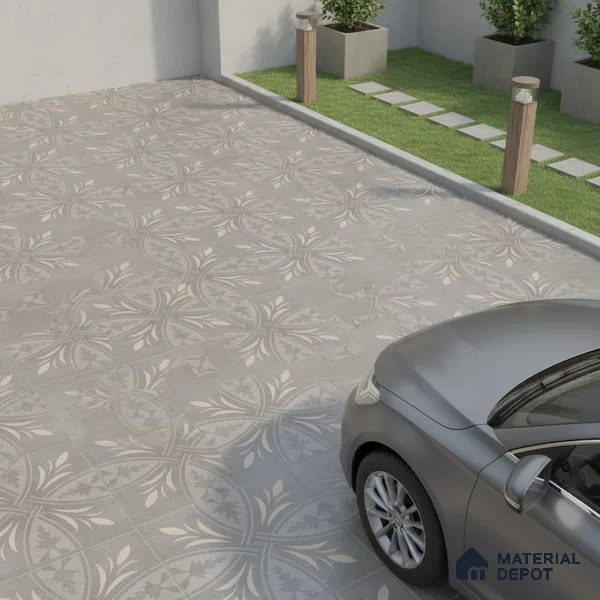TL 05757 B Anthracite Highlighter 398x398 mm Matte Finish Vitrified Parking Tile -12 mm (Random Design) (Sample)