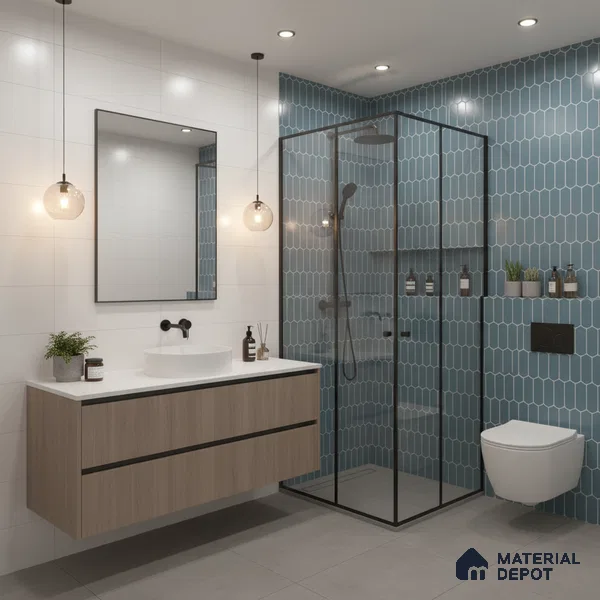 TL 05761 B Aqua Chromatic 600x300 mm Glossy Finish Ceramic Wall Tile - 7 mm | Please Expect a Slight Variation of Pattern (Sample)
